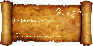 Hajduska Éva névjegykártya